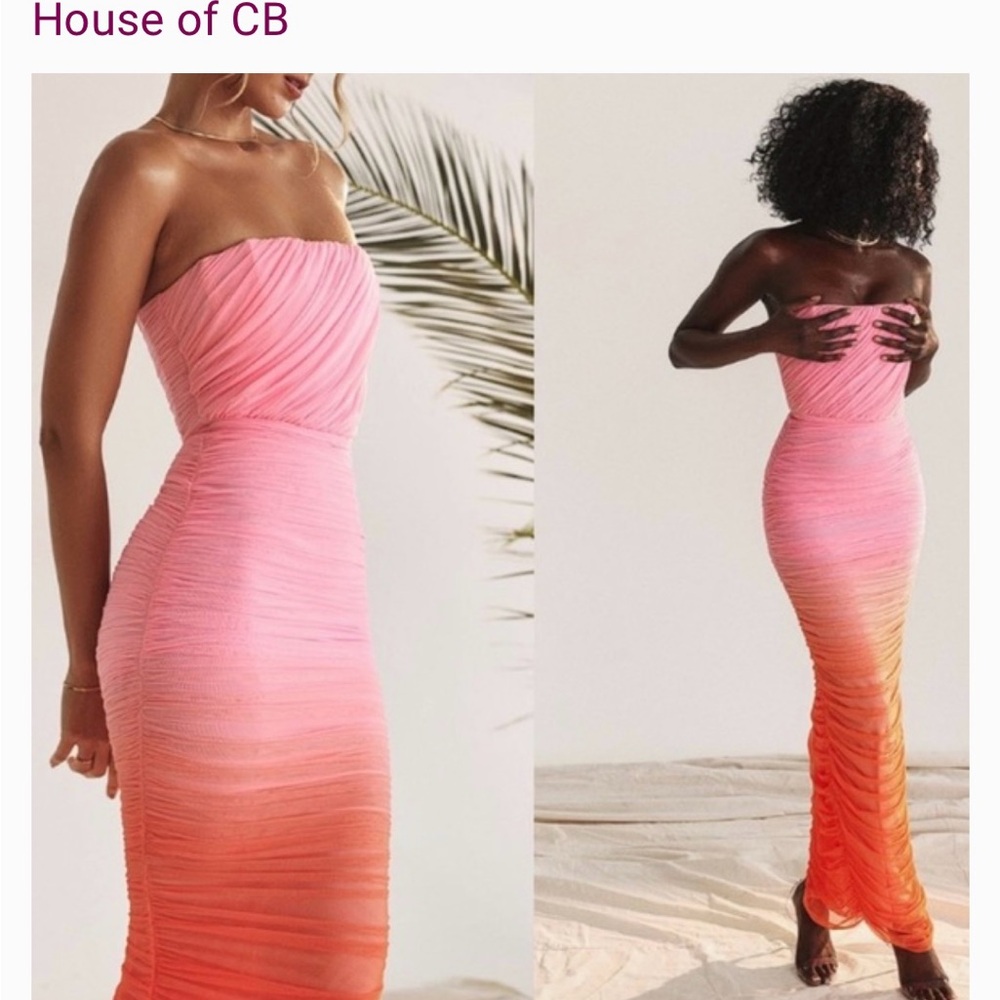 House of CB Pink Strapless Dress